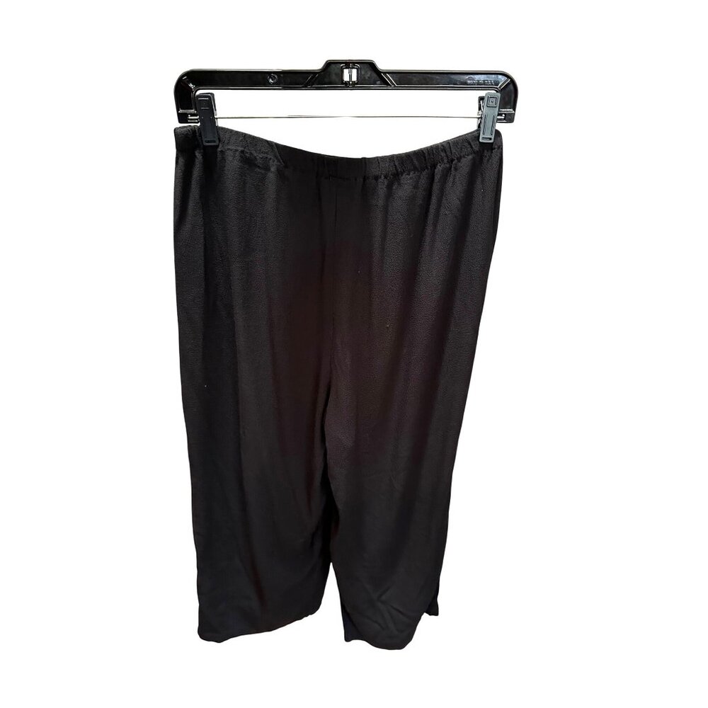 Eileen Fisher Pull On Elastic Waistband Straight Leg Cropped Pants Size M